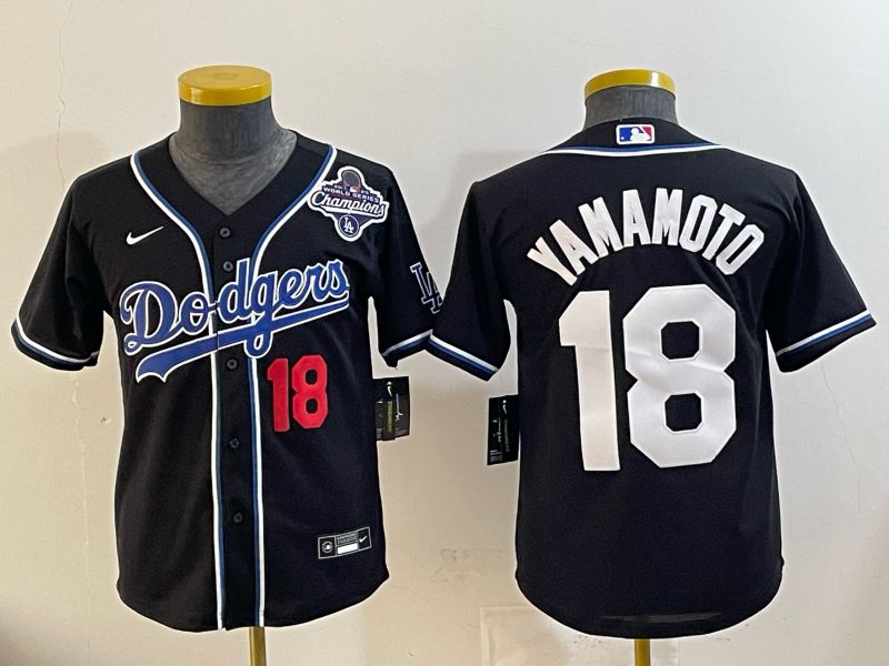 Women Nike 2026 Los Angeles Dodgers #18 Yamamoto Black Game MLB Jersey 093